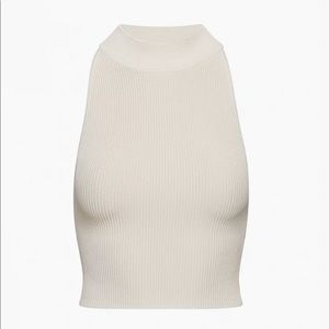 Aritzia Babaton Sculpt Knit Halter Top in Matte Pearl